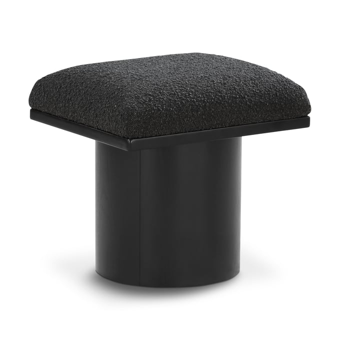 Meridian Furniture Pavilion Black Fabric Bench Stool MRD-466BLACK-C