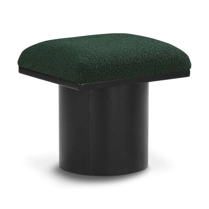 Meridian Furniture Pavilion Green Fabric Black Bench Stool MRD-466GREEN-C