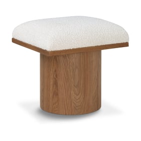 Meridian Furniture Pavilion Cream Fabric Bench Stool