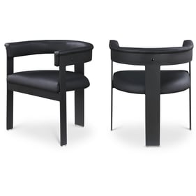 2 Meridian Furniture Romeo Black Leather Dining Chairs