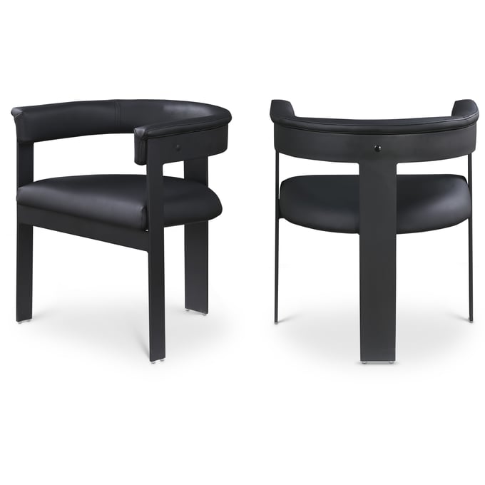 2 Meridian Furniture Romeo Black Leather Dining Chairs MRD-470BLACK-C