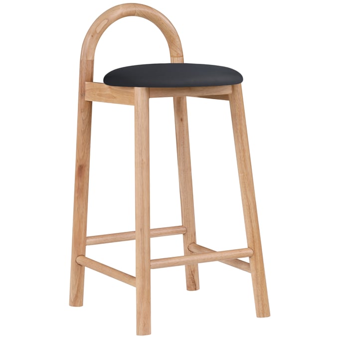 Meridian Furniture Calvin Black Natural Stool MRD-475BLACK-C