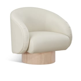 Meridian Furniture Gibson Cream Vegan Leather Swivel Accent Chair