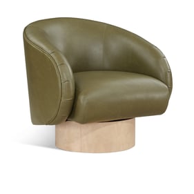 Meridian Furniture Gibson Olive Vegan Leather Swivel Accent Chair