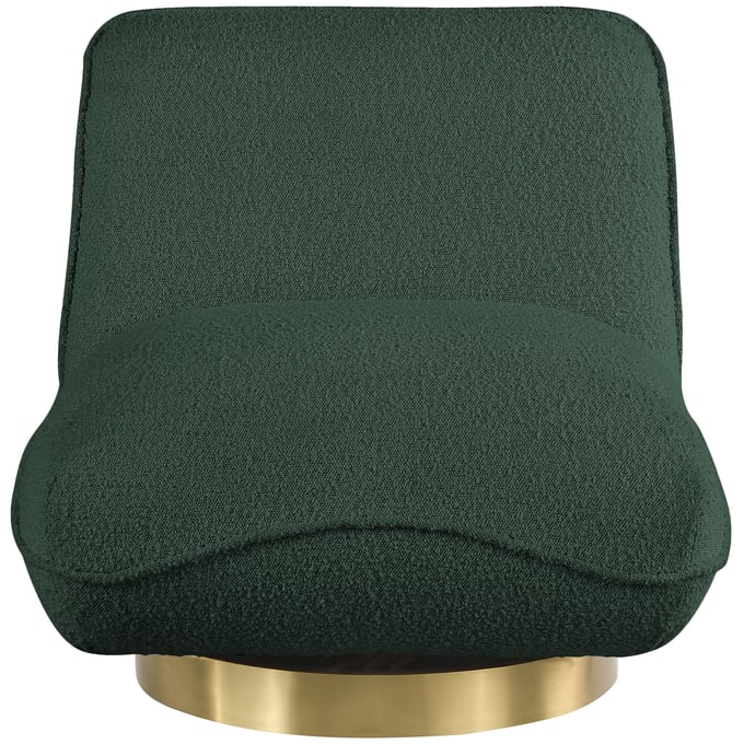 Meridian Furniture Geneva Green Gold Swivel Accent Chair MRD-492GREEN