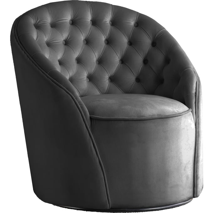 Meridian Furniture Alessio Grey Velvet Accent Chair MRD-501GREY