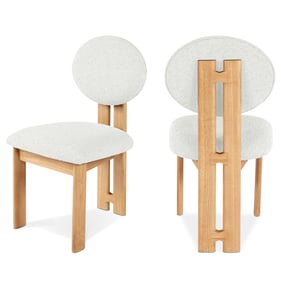 2 Meridian Furniture Napa Cream Natural Dining Chairs