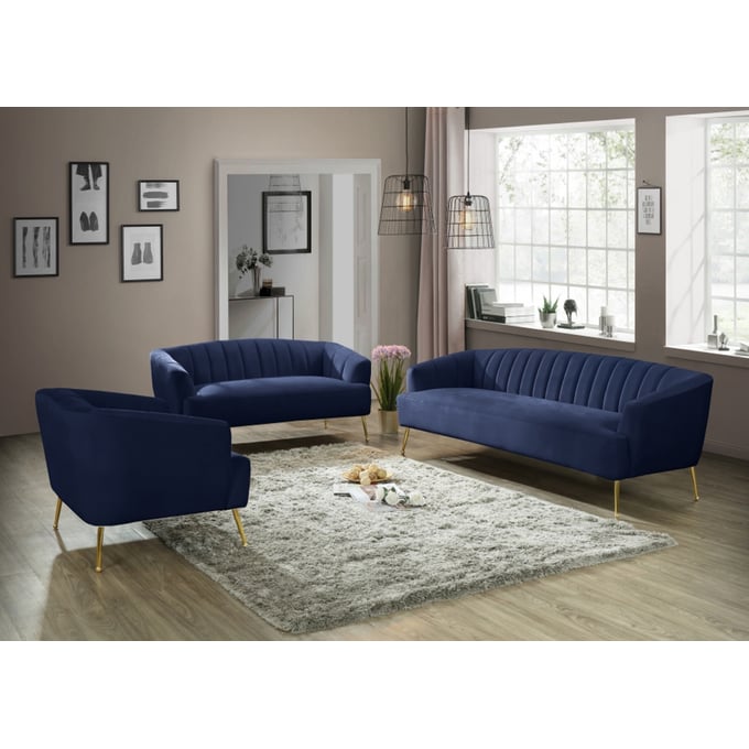 Meridian Furniture Tori Navy 3pc Living Room Set MRD-657-LR-S4