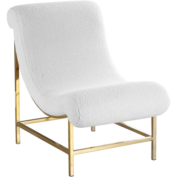 White fuzzy accent cheap chair