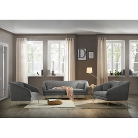 Meridian Furniture Hermosa Grey Velvet 3pc Living Room Set