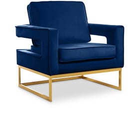 Meridian Furniture Noah Navy Velvet Gold Accent Chair