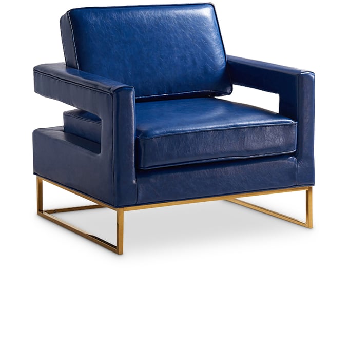 Design Edge Kandos  Navy Leather Accent Chair DE-21989169