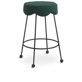 Meridian Furniture Fleur Green Fabric Counter Height Stool