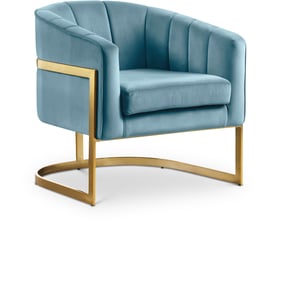 Meridian Furniture Carter Aqua Velvet Accent Chair