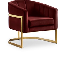 Meridian Furniture Carter Burgundy Velvet Accent Chair