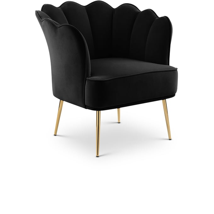 Meridian Furniture Jester Black Velvet Accent Chair MRD-516BLACK