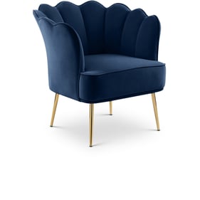 Meridian Furniture Jester Navy Velvet Accent Chair