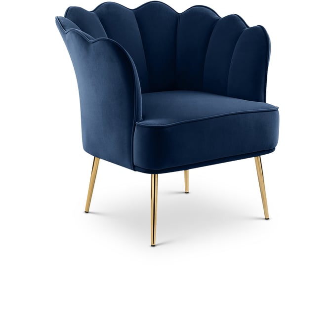 Meridian Furniture Jester Navy Velvet Accent Chair MRD-516NAVY