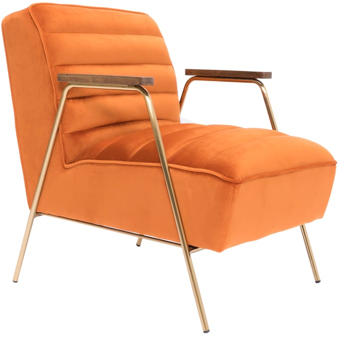 Meridian Furniture Woodford Orange Velvet Accent Chair MRD-521ORANGE