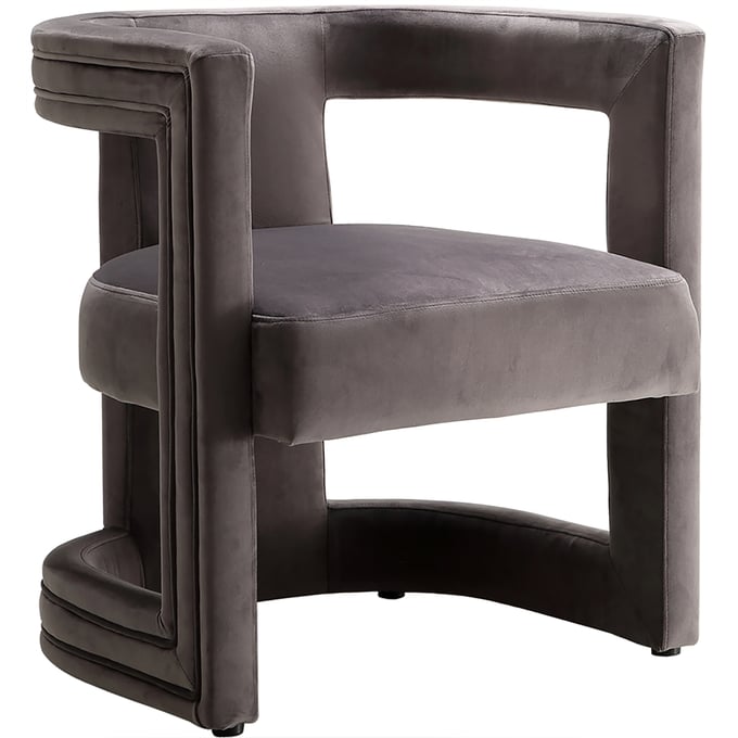 Meridian Furniture Blair Grey Velvet Accent Chair MRD-530GREY