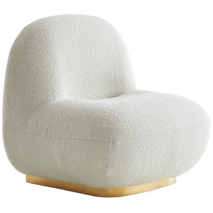 Meridian Furniture Liam Cream Boucle Fabric Accent Chair MRD-531CREAM