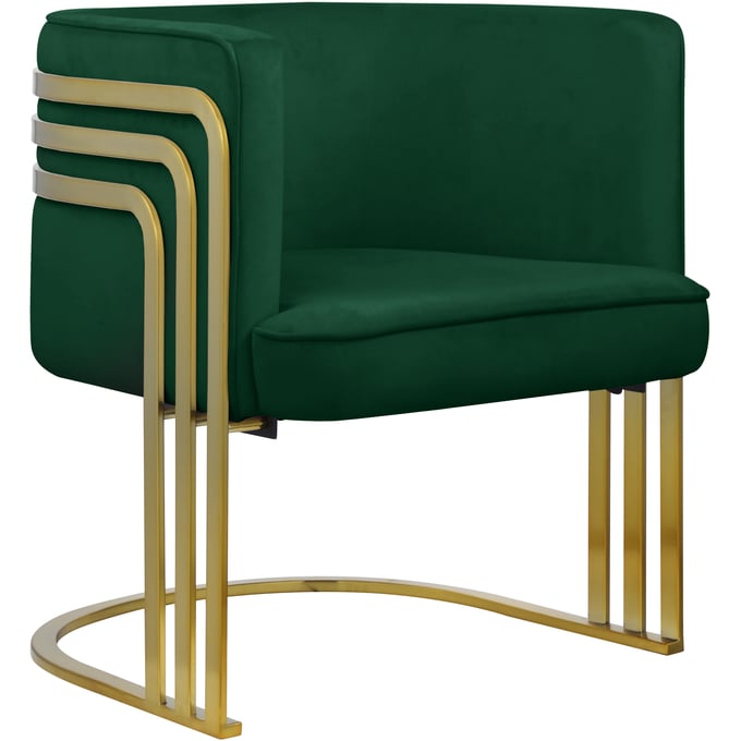 Meridian Furniture Rays Green Velvet Accent Chair MRD-533GREEN