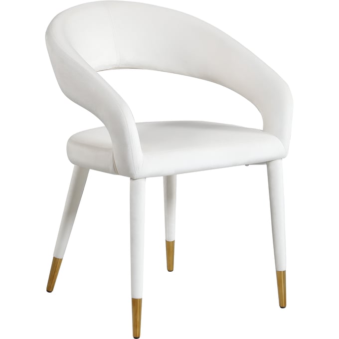 Meridian Furniture Destiny Cream Velvet Dining Chair MRD-537CREAM-C