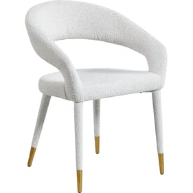 Meridian Furniture Destiny Cream Boucle Fabric Dining Chair