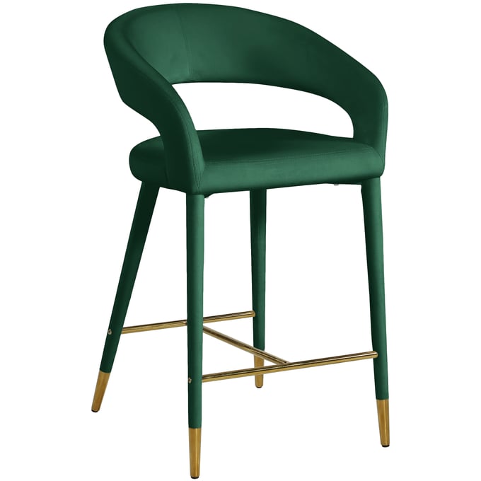 Meridian Furniture Destiny Green Velvet Counter Height Stool MRD-540GREEN-C