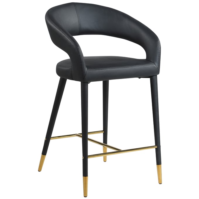 Meridian Furniture Destiny Black Vegan Leather Counter Height Stool MRD-541BLACK-C