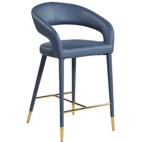 Meridian Furniture Destiny Navy Vegan Leather Counter Height Stool