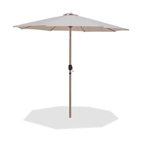 Meridian Furniture Fiji Beige Fabric Teak Patio Umbrellas