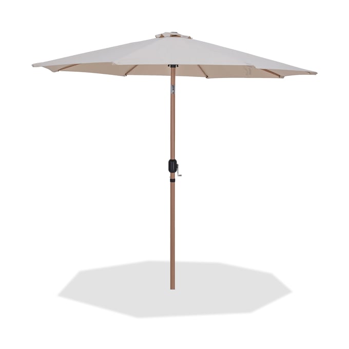 Meridian Furniture Fiji Beige Fabric Teak Patio Umbrellas MRD-55014BEIGE-U