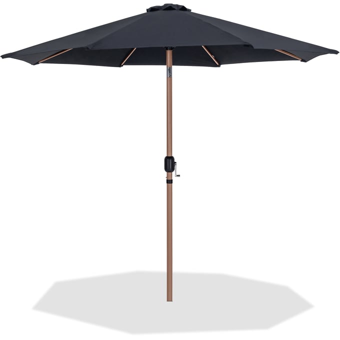 Meridian Furniture Fiji Black Fabric Teak Patio Umbrellas MRD-55014BLACK-U