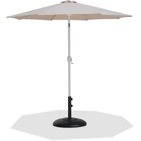 Meridian Furniture Fiji Beige Fabric Matte Black White Umbrella with Round ...