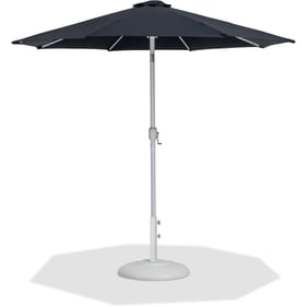 Meridian Furniture Fiji Black Fabric Matte White Aluminum Umbrella with Rou...