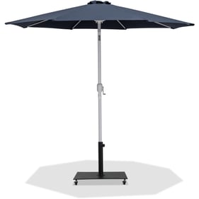 Meridian Furniture Fiji Grey Fabric Black White Aluminum Umbrella with Base...