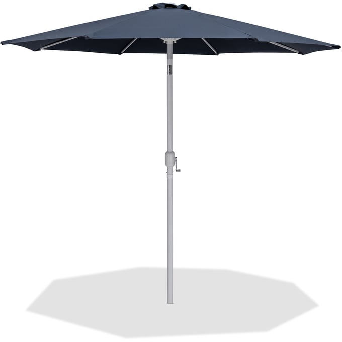 Meridian Furniture Fiji Grey Fabric White Patio Umbrellas MRD-55015GREY-U