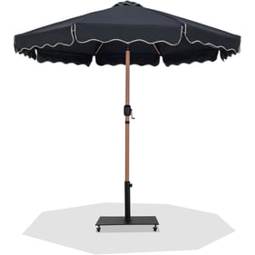 Meridian Furniture Amalfi Black Fabric Cream Umbrella with Base Sets