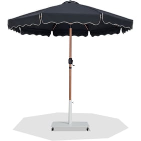 Meridian Furniture Amalfi Black Fabric Cream Matte White Umbrella with Base...