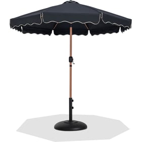 Meridian Furniture Amalfi Black Cream Patio Umbrella with Round Base Sets