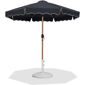 Meridian Furniture Amalfi Black Cream Matte White Patio Umbrella with Round...