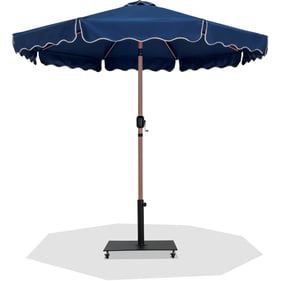 Meridian Furniture Amalfi Navy Fabric Cream Matte Black Umbrella with Base ...