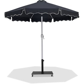 Meridian Furniture Amalfi Black Cream Patio Umbrella with Base Sets