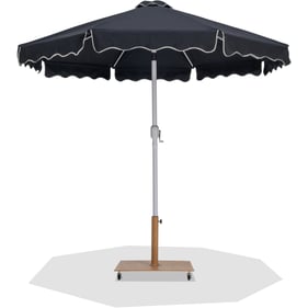 Meridian Furniture Amalfi Black Fabric Cream Teak Umbrella with Square Base...