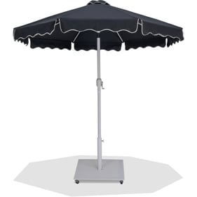 Meridian Furniture Amalfi Black Cream Matte White Patio Umbrella with Base ...