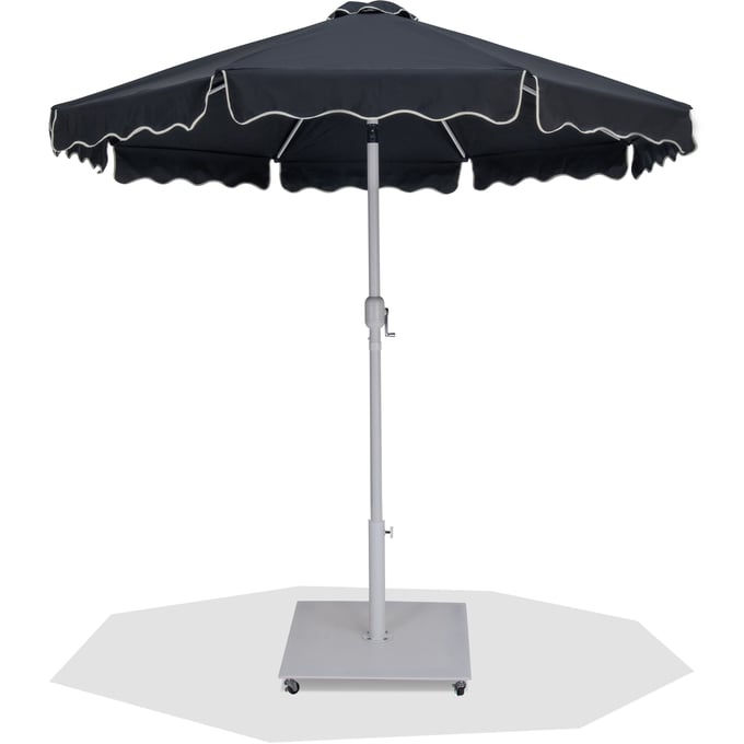 Meridian Furniture Amalfi Black Cream Matte White Patio Umbrella with Base Sets MRD-55018BLACK-AW