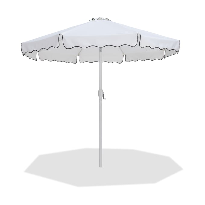 Meridian Furniture Amalfi White Black Patio Umbrellas MRD-55018WHITE-U