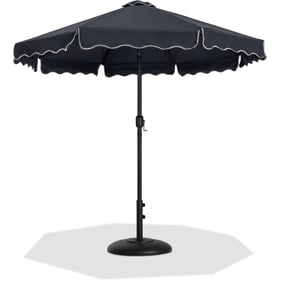 Meridian Furniture Amalfi Black Cream Umbrella with Base Sets