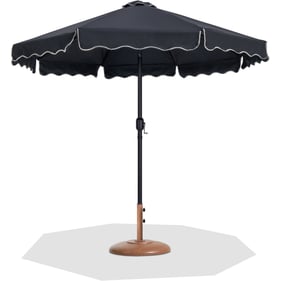 Meridian Furniture Amalfi Black Cream Teak Umbrella with Round Base Sets